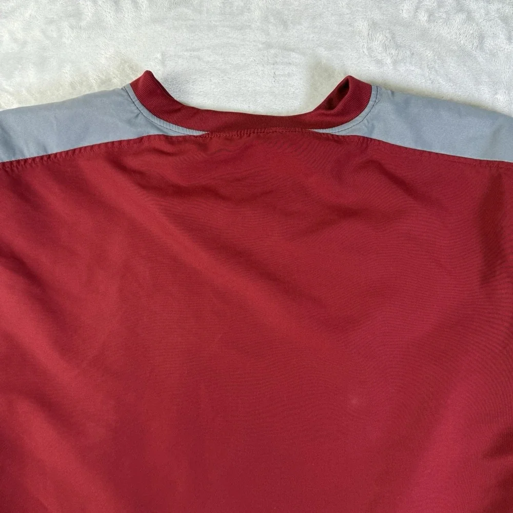 WSU‎ Cougars Windbreaker Sweatshirt V Neck Mens XL Red Embroidered Collegiate